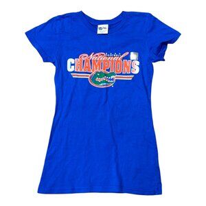 Florida Gators 2006 National Champions Womens Blue T-Shirt S Cotton Football UF